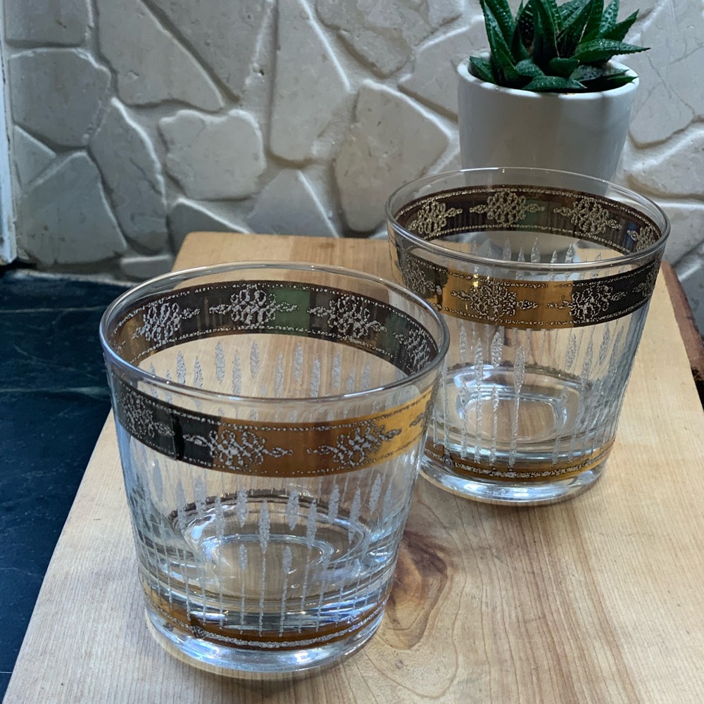 CULVER GLASS COMPANY | Set of 2 | Tyrol 22k Cocktail Glasses